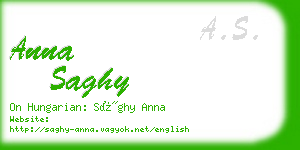 anna saghy business card